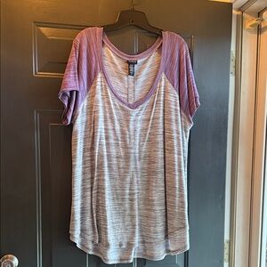 Torrid Purple and Gray Short Sleeve Tee
